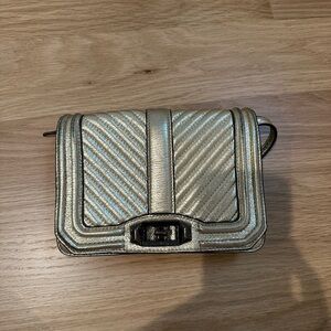Rebecca Minkoff Gold Chevron Quilted Love Crossbody